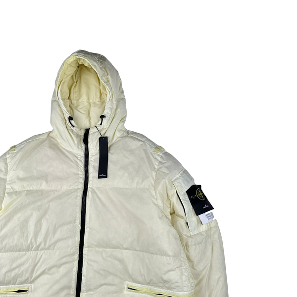 Stone Island 2022 Yellow Crinkle R-NY Down Puffer Jacket - 3XL