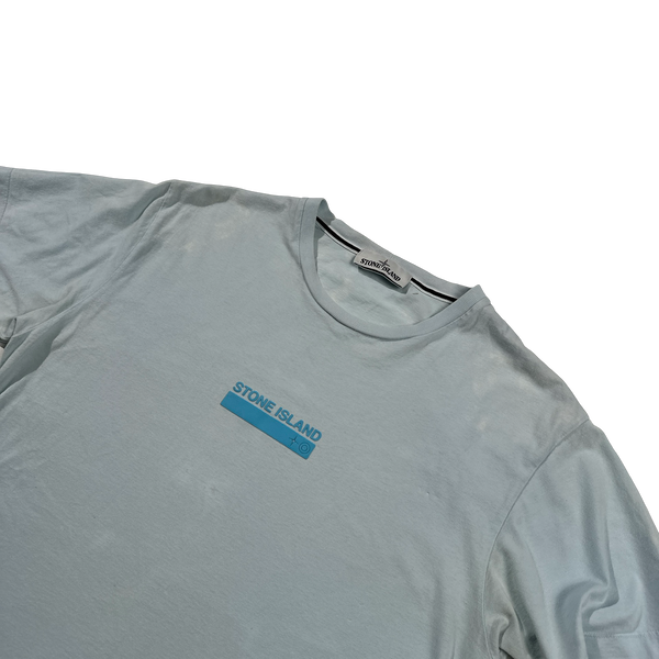Stone Island 2021 Blue Cotton Spellout T Shirt - Large