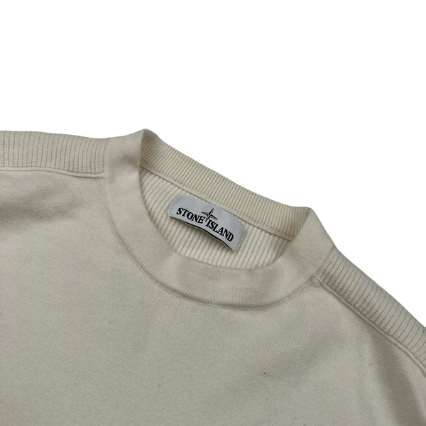 Stone Island 2019 Cream Wool Crewneck Jumper - Small