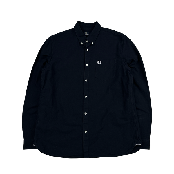 Fred Perry Navy Buttoned Shirt - Large