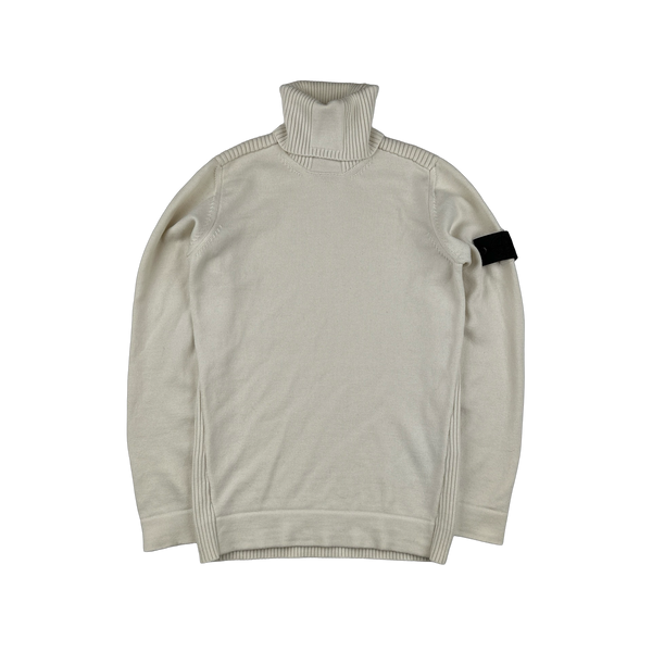 Stone Island 2020 Shadow Project Cream Roll Neck Knit Jumper - Large