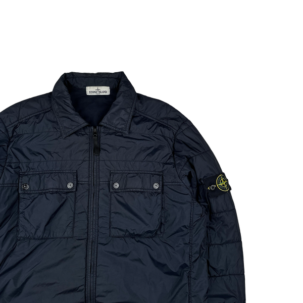 Stone Island 2013 Navy Micro Yarn Cotton Lined Overshirt Jacket - XL