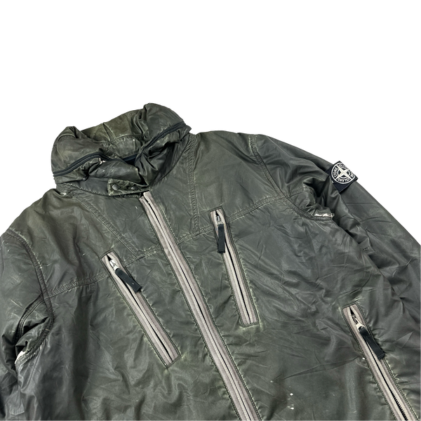 Stone Island 2010 Grey Liquid Reflective Fleece Lined Jacket