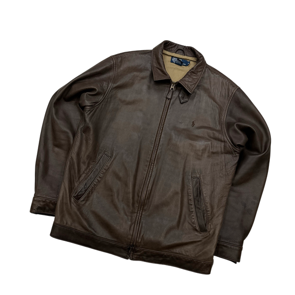 Ralph Lauren Brown Heavyweight Leather Jacket - Medium