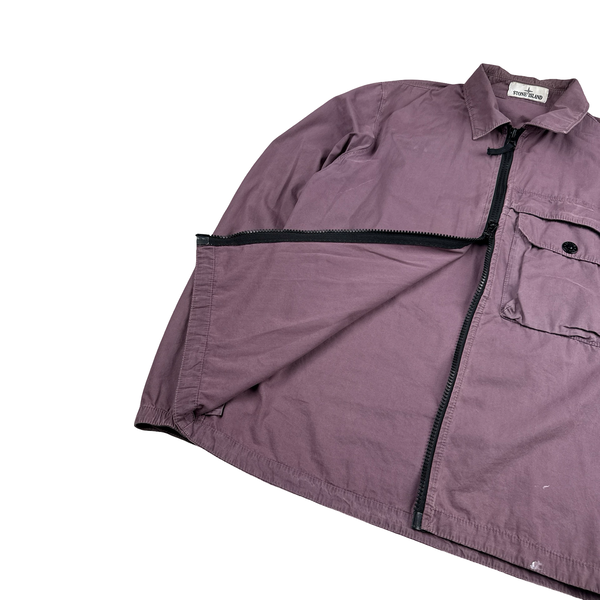 Stone Island 2020 Purple Zipped Overshirt - Large