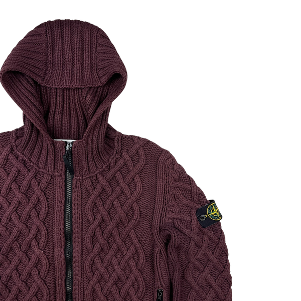 Stone Island 2010 Maroon President Knitted Heavyweight Jumper - Medium