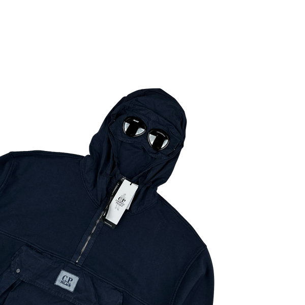CP Company x Palace Navy Spellout Goggle Hoodie - XL
