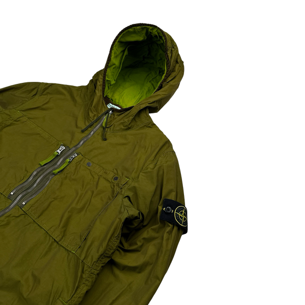 Stone Island 2010 Green Garment Dyed Multi Pocket Jacket - Large