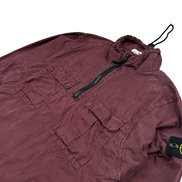 Stone Island 2020 Maroon Smock Pullover Overshirt - Medium
