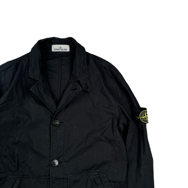 Stone Island 2017 Black David Tela Light TC Buttoned Jacket - Small