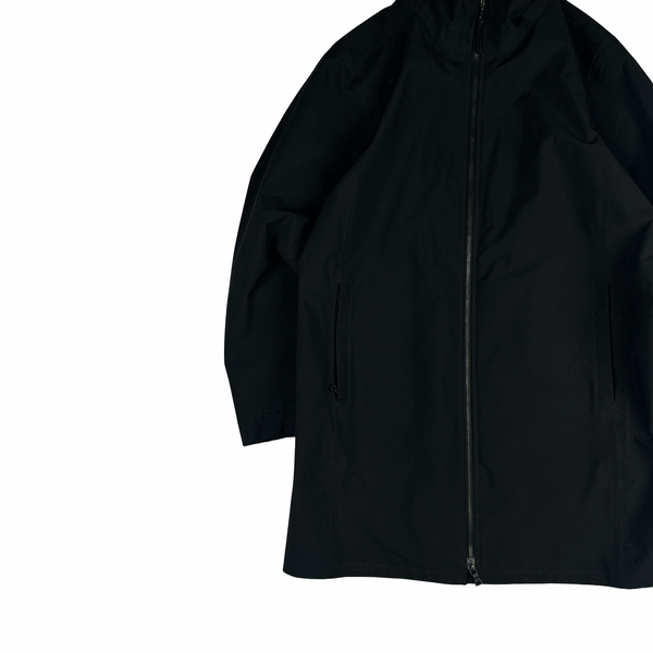 Prada Black Red Tab Long Goretex Zipped Jacket - XL