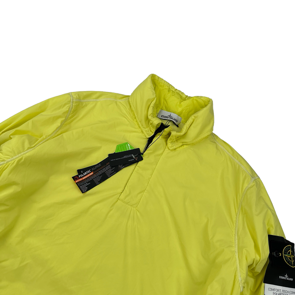 Stone Island 2022 Neon Yellow Comfort Tech Composite Polartec Pullover - Large