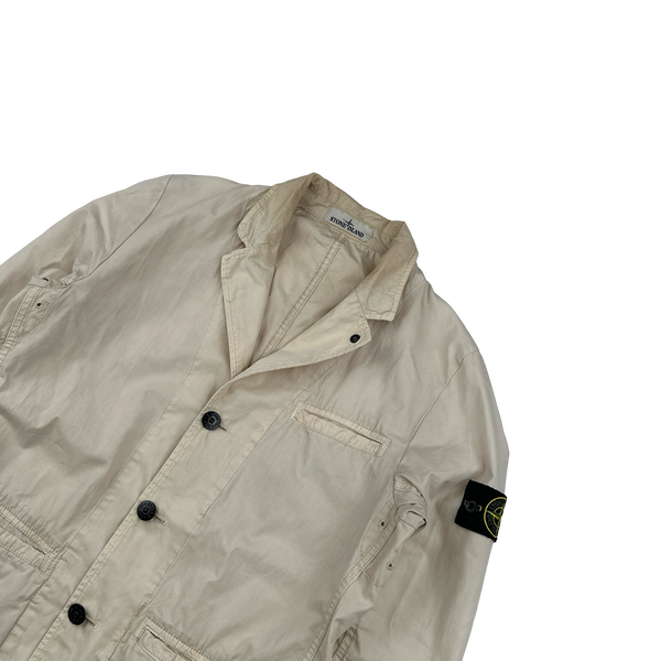 Stone Island 2014 Cream Tela Smerigliata Blazer Jacket - Large