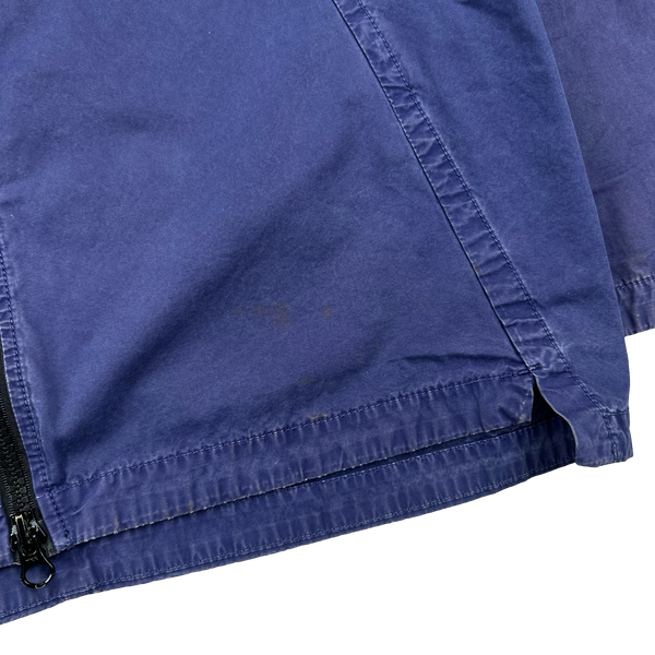 Stone Island 2018 Blue Hooded Cotton Overshirt Jacket - Large