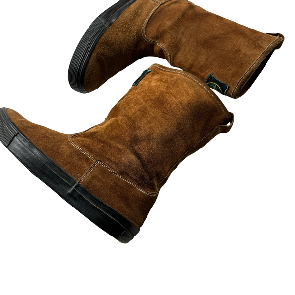 Stone Island 80's Green Edge Suede Boots - UK 7