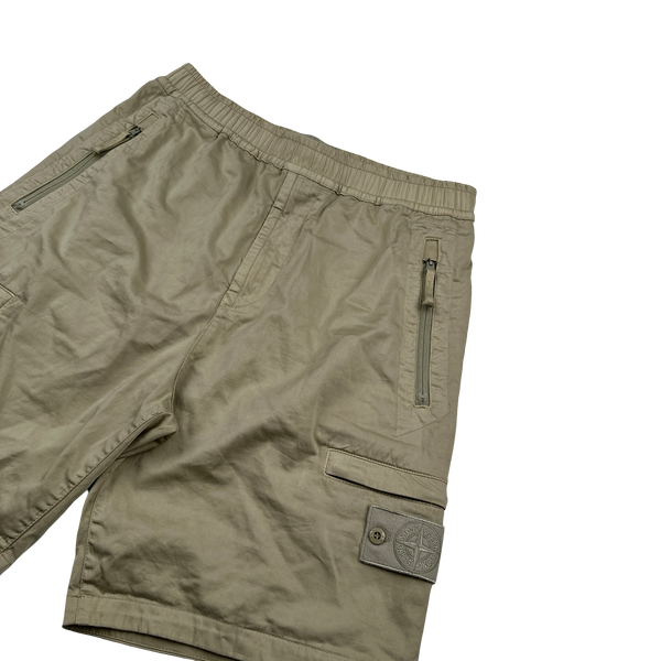 Stone Island 2021 Tan Ghost Comfort Fit Shorts - 32"