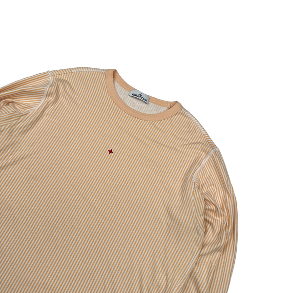 Stone Island Marina 2018 Peach Striped Longsleeve Top - XXL