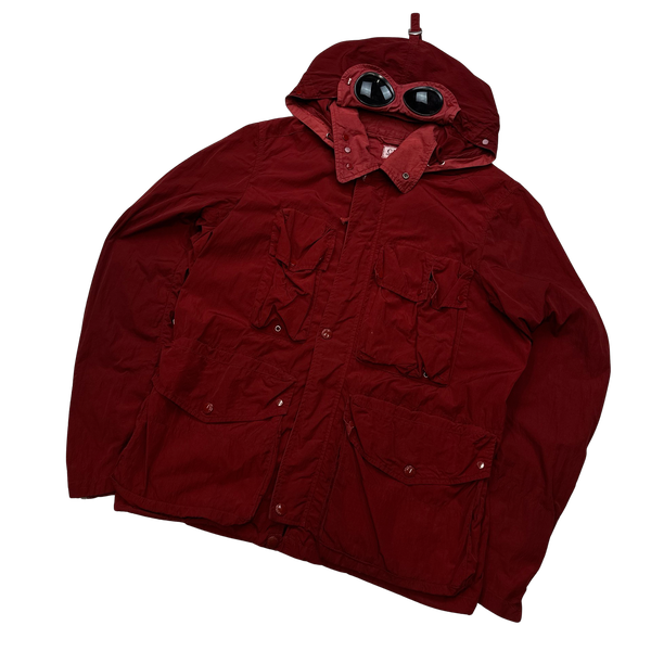CP Company Red Goggle Multi Pocket Jacket - Large