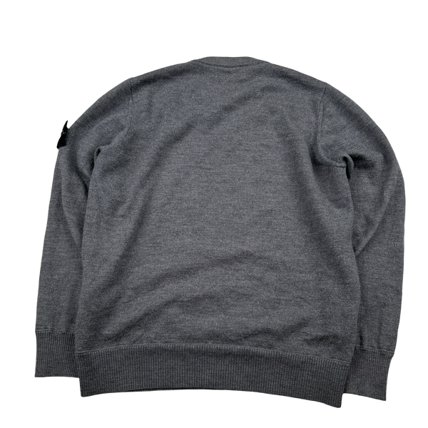 Stone Island 2020 Grey Merino Wool Crewneck Jumper - Small