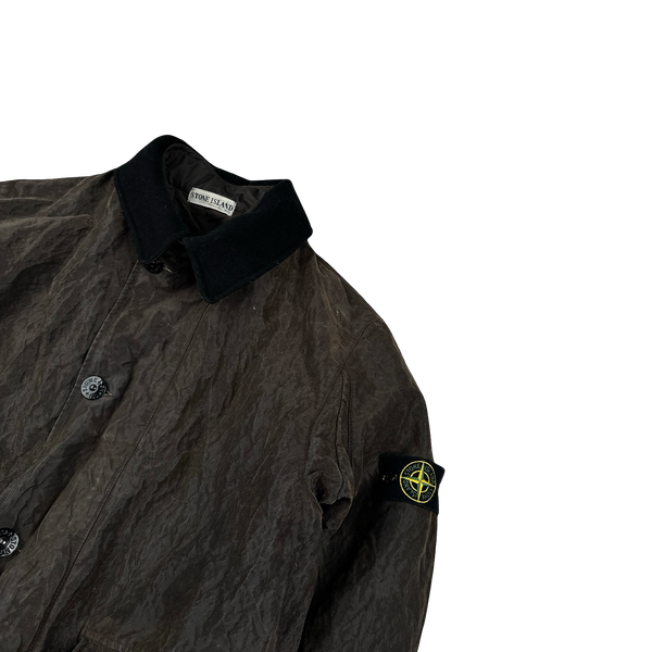 Stone Island 2002 Brown Monofilament Duel Layer Mesh Jacket - Large