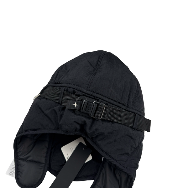 Stone Island 2022 Black Econyl Nylon Metal Face Cover Hat - XL