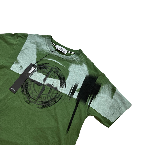 Stone Island 2022 Graphic Print Green T Shirt - Small