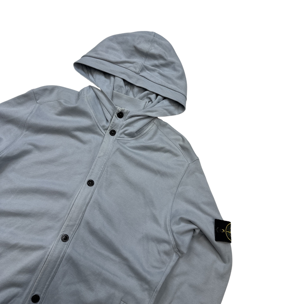 Stone Island Grey 2014 Buttoned Hoodie - Large