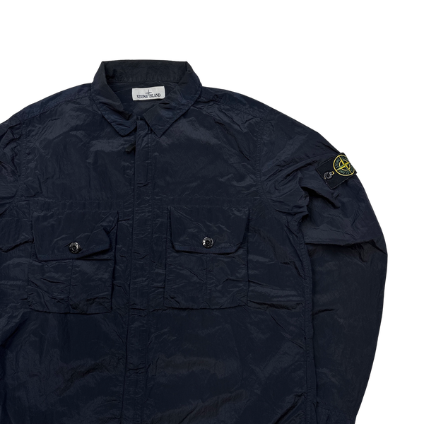 Stone Island 2017 Navy Nylon Metal Shimmer Overshirt - XL