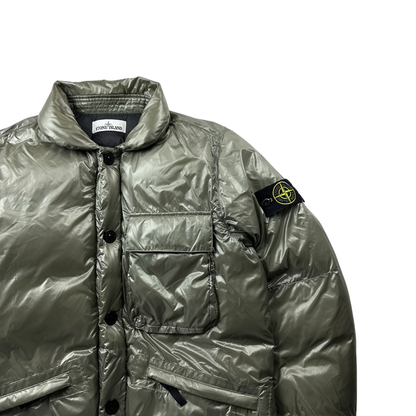 Stone Island Grey Pertex Quantum Y Down Puffer Jacket - Small