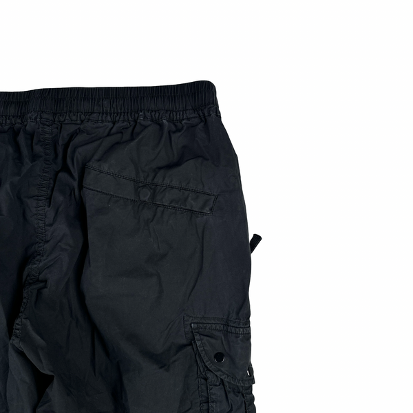 Stone Island 2021 RE-T Black Regular Tapered Cargo Trousers - 32"