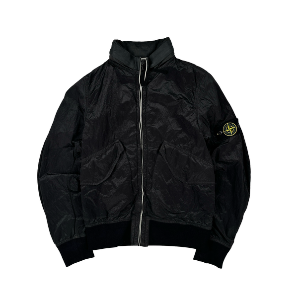 Stone Island 2008 Black Nylon Metal Shimmer Jacket - Small