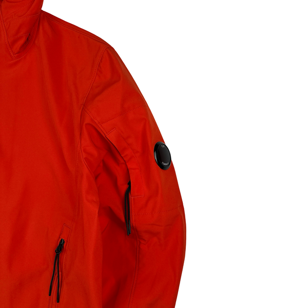 CP Company Red Soft Shell Hooded Zipped Jacket - Small