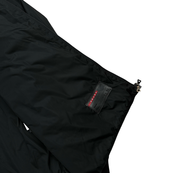 Prada Black Nylon Padded Hooded Bomber Jacket - 3XL