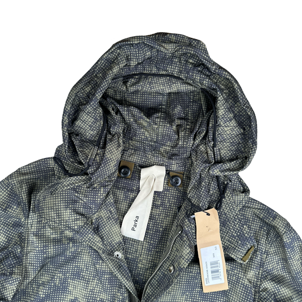 Ten C Lightweight Lizard Camo Long Hooded Parka Jacket - Large