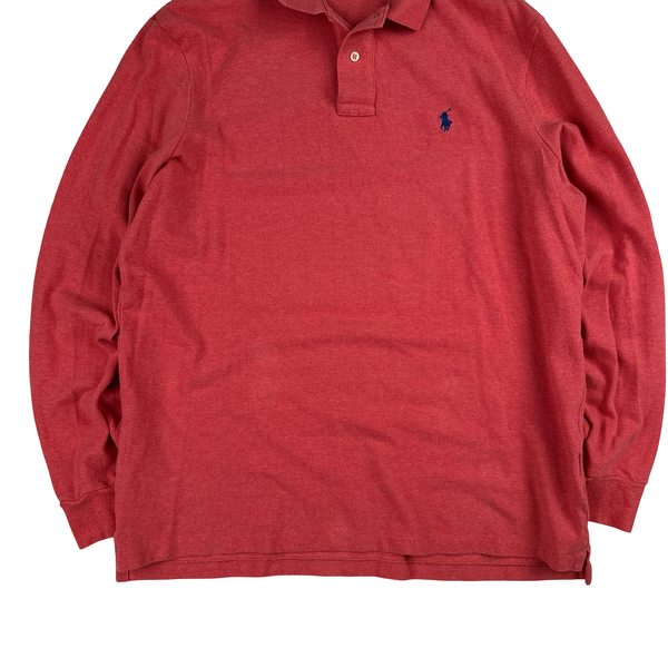 Ralph Lauren Hot Pink Long Sleeve Polo Shirt - Large