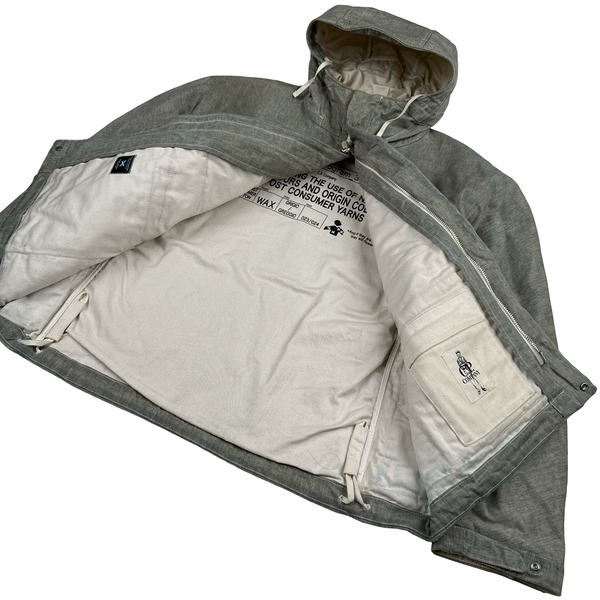 CP Company Melange Light Waxed Cotton Seed 3 Multi Pocket Jacket - XL