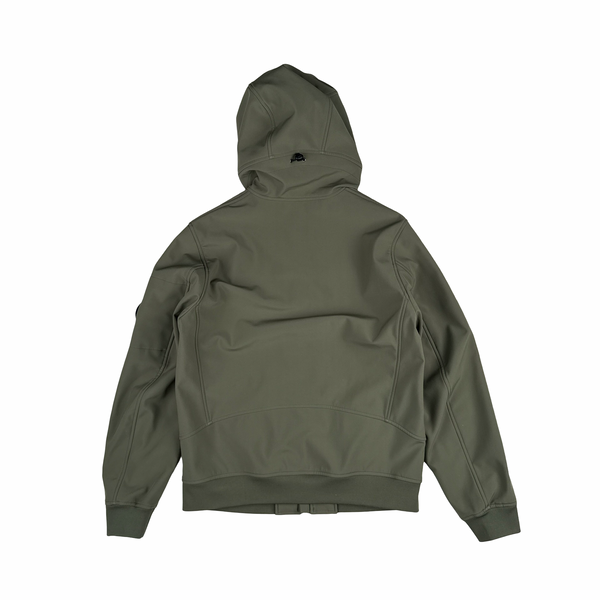 CP Company Khaki Fleece Lined Soft Shell Goggle Jacket - Large