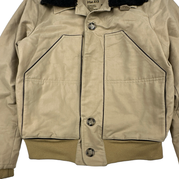 Prada Tan Multi-Pocket Shearling Club Jacket - Large