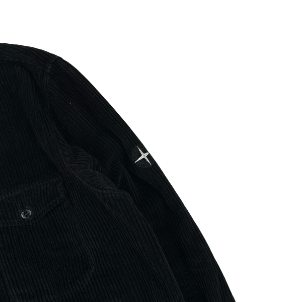 Stone Island 2021 Black Corduroy Overshirt - Large