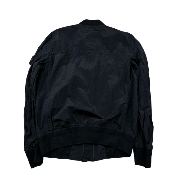 Stone Island 2013 Black Nylon Metal Bomber Jacket - Medium