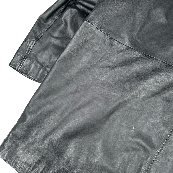 Burberry Leather Nova Check Lined Heavyweight Jacket - 3XL