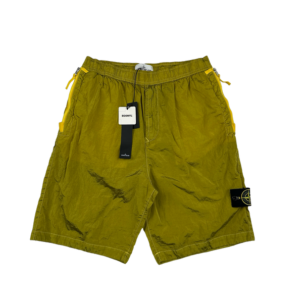 Stone Island 2023 Yellow Nylon Metal Econyl Shorts - Medium
