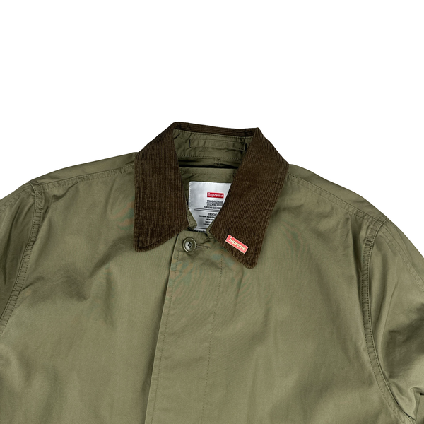Supreme Khaki Leopard Print Lining Trench Coat - Large