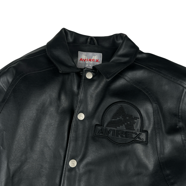 Avirex Black Spell Out Bomber Jacket - XL