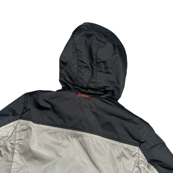 Prada Blue Red Tab Reversible Nylon Windbreaker Jacket - XL