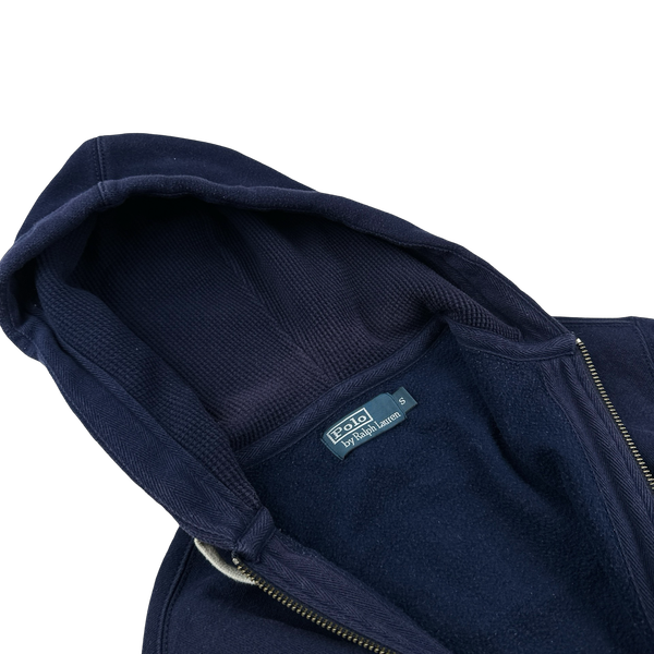 Ralph Lauren Navy Thick Cotton Zipped Hoodie - Small