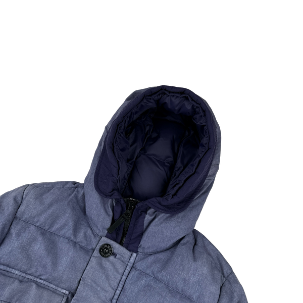 Stone Island Purple Lino Resinato Down-TC Puffer Jacket - Small