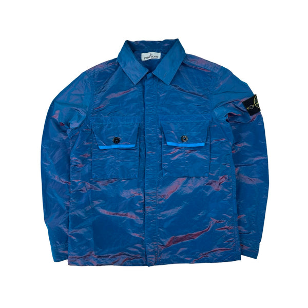 Stone Island 2017 Blue Red Weft Overshirt - Medium