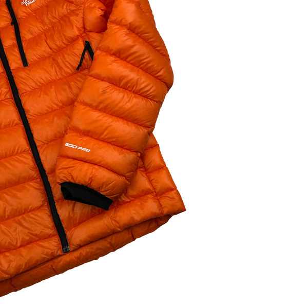 North Face Orange Breithorn Summit Series 800 Down Hooded Puffer Jacket - Small
