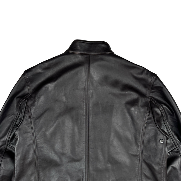 Belstaff Dark Brown Multi Pocket Leather Zipped Heavyweight Jacket - XL